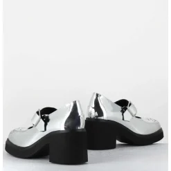 Mary-Jane A Talon En Cuir Glace Miroir Argent - Al111 Superlux Argento