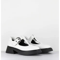 Mary-Jane 90S En Cuir Blanc Semelle Legere - Dike Savana Bianco