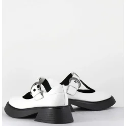 Mary-Jane 90S En Cuir Blanc Semelle Legere - Dike Savana Bianco