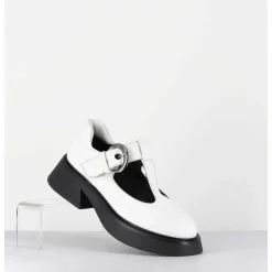 Mary-Jane 90S En Cuir Blanc Semelle Legere - Dike Savana Bianco