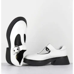 Mary-Jane 90S En Cuir Blanc Semelle Legere - Dike Savana Bianco