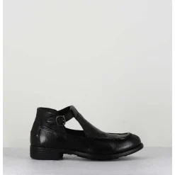 Mary-Janes En Cuir Noir - Calixte 032 Nero