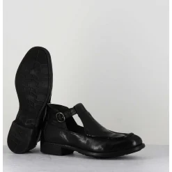 Mary-Janes En Cuir Noir - Calixte 032 Nero