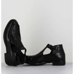 Mary-Janes En Cuir Noir - Calixte 032 Nero