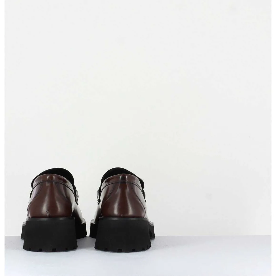 Mocassin En Cuir Marron A Mors Dore & Semelle Micro - 21Jmc30 Moro