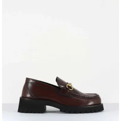 Mocassin En Cuir Marron A Mors Dore & Semelle Micro - 21Jmc30 Moro