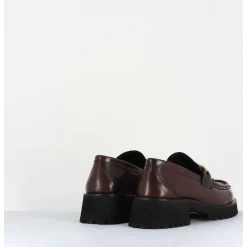 Mocassin En Cuir Marron A Mors Dore & Semelle Micro - 21Jmc30 Moro