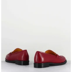 Mocassins A Mors En Cuir Rouge - M431 Rosso