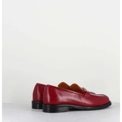 Mocassins A Mors En Cuir Rouge - M431 Rosso