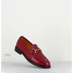 Mocassins A Mors En Cuir Rouge - M431 Rosso