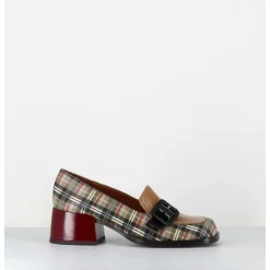 Mocassins A Petit Talon Cuir Imprime Tartan & Boucle - Bucle Scotch Classic