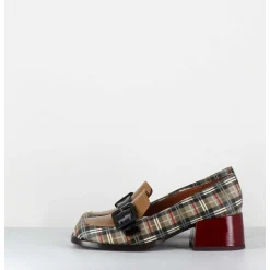 Mocassins A Petit Talon Cuir Imprime Tartan & Boucle - Bucle Scotch Classic