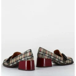 Mocassins A Petit Talon Cuir Imprime Tartan & Boucle - Bucle Scotch Classic