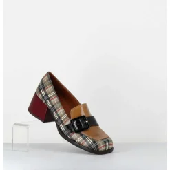 Mocassins A Petit Talon Cuir Imprime Tartan & Boucle - Bucle Scotch Classic