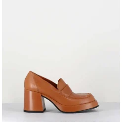 Mocassins A Plateforme En Cuir Camel - Meda Cuoio