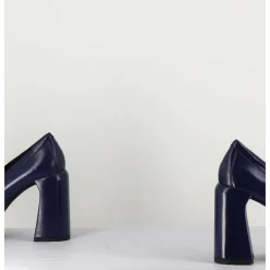 Mocassins A Plateforme En Cuir Bleu - E3301 Oceano
