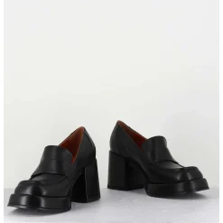 Mocassins A Plateforme En Cuir Noir - Meda Nero
