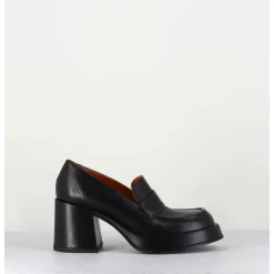 Mocassins A Plateforme En Cuir Noir - Meda Nero