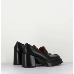 Mocassins A Plateforme En Cuir Noir - Meda Nero