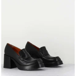 Mocassins A Plateforme En Cuir Noir - Meda Nero