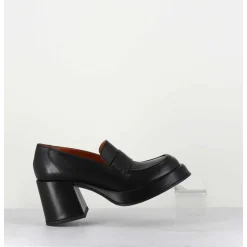 Mocassins A Plateforme En Cuir Noir - Meda Nero