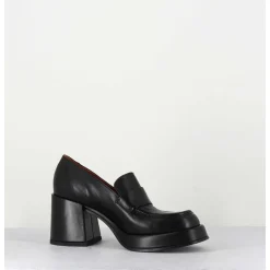 Mocassins A Plateforme En Cuir Noir - Meda Nero