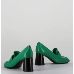 Mocassins A Talon En Cuir Souple Vert - Ace23 Glaze Mela