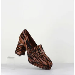 Mocassins A Talon En Cuir Velours Tigre - Bridget Tigre