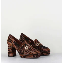 Mocassins A Talon En Cuir Velours Tigre - Bridget Tigre