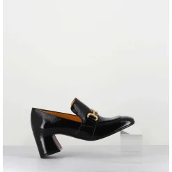 Mocassins A Talon 70S En Cuir Vinyle Noir - H759 Naplak