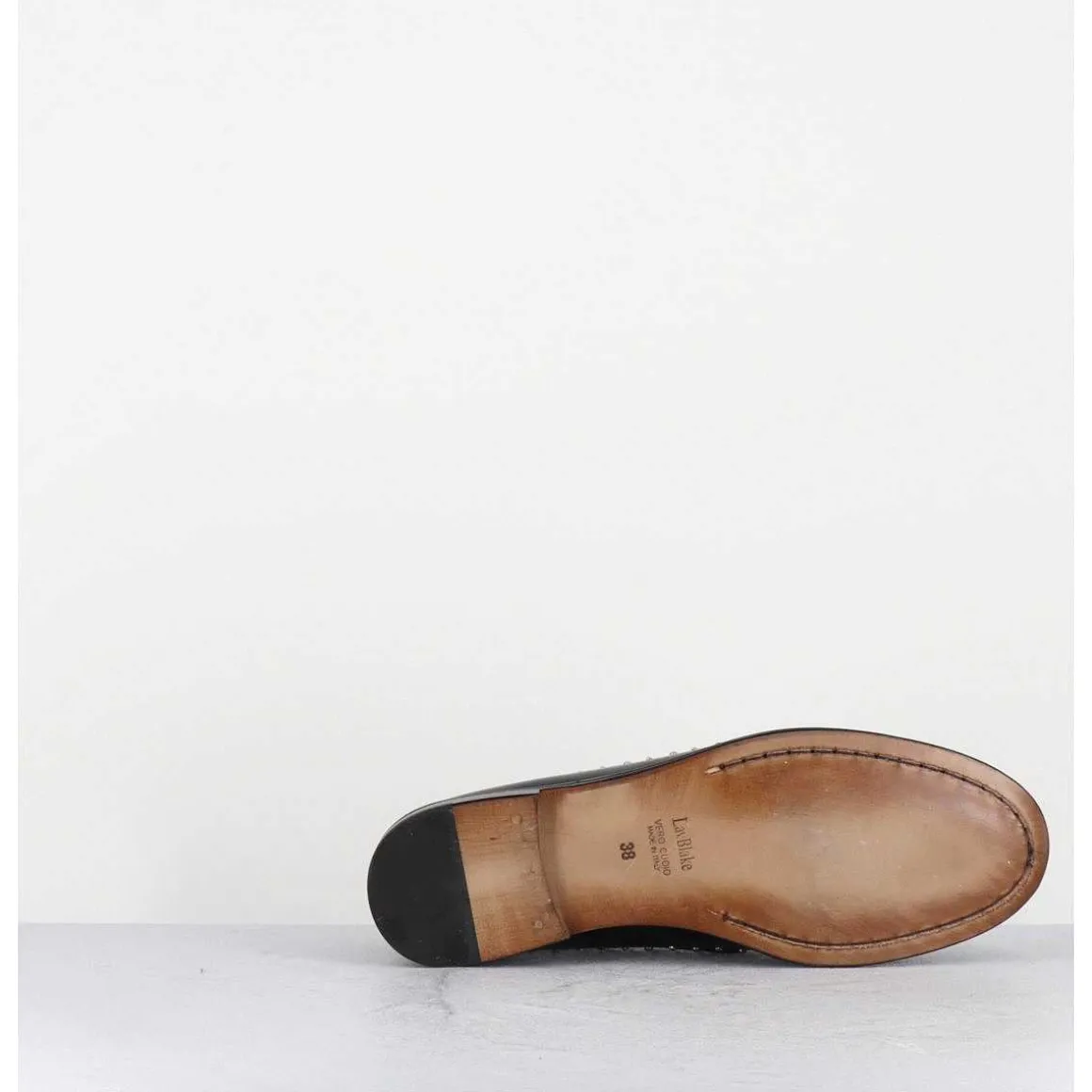 Mocassins Bi-Colores Noir & Blanc Cloutes - Ilay Abra Nero Bianco