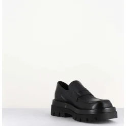 Mocassins Chunky En Cuir Noir - Diwa Nero