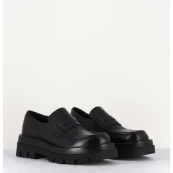Mocassins Chunky En Cuir Noir - Diwa Nero