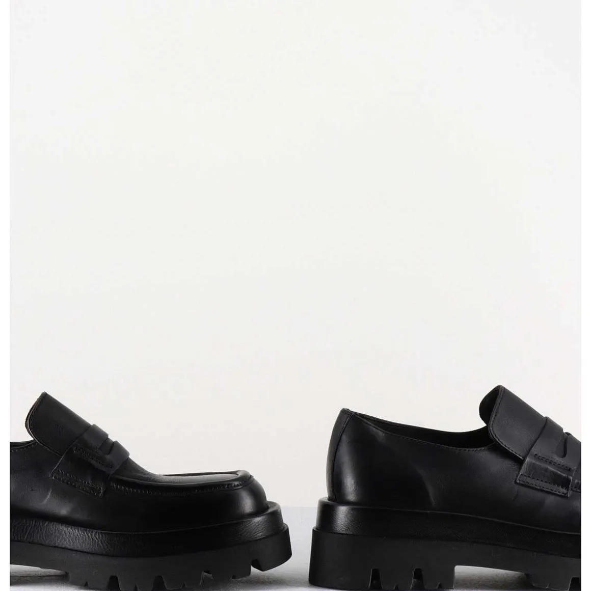 Mocassins Chunky En Cuir Noir - Diwa Nero