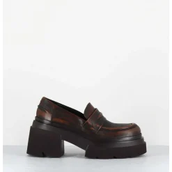 Mocassins Chunky En Cuir Marron Vieilli - E3728 Beta Cuoio