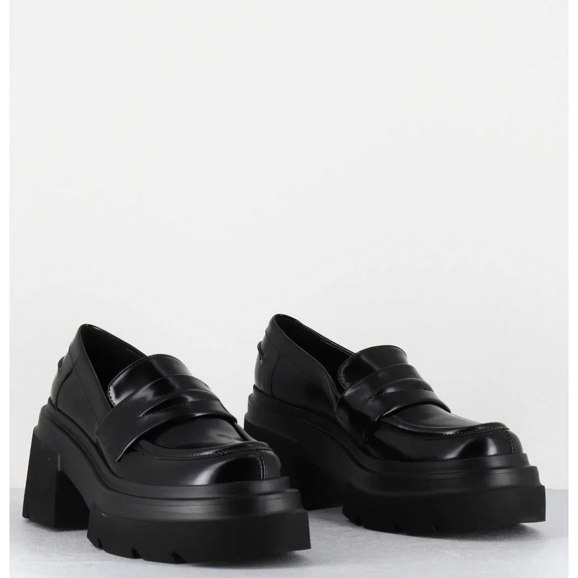 Mocassins Chunky Glace Noir - E3728-T Belt Nero