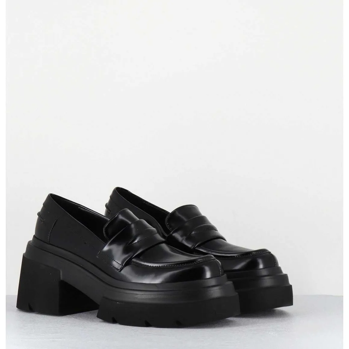 Mocassins Chunky Glace Noir - E3728-T Belt Nero