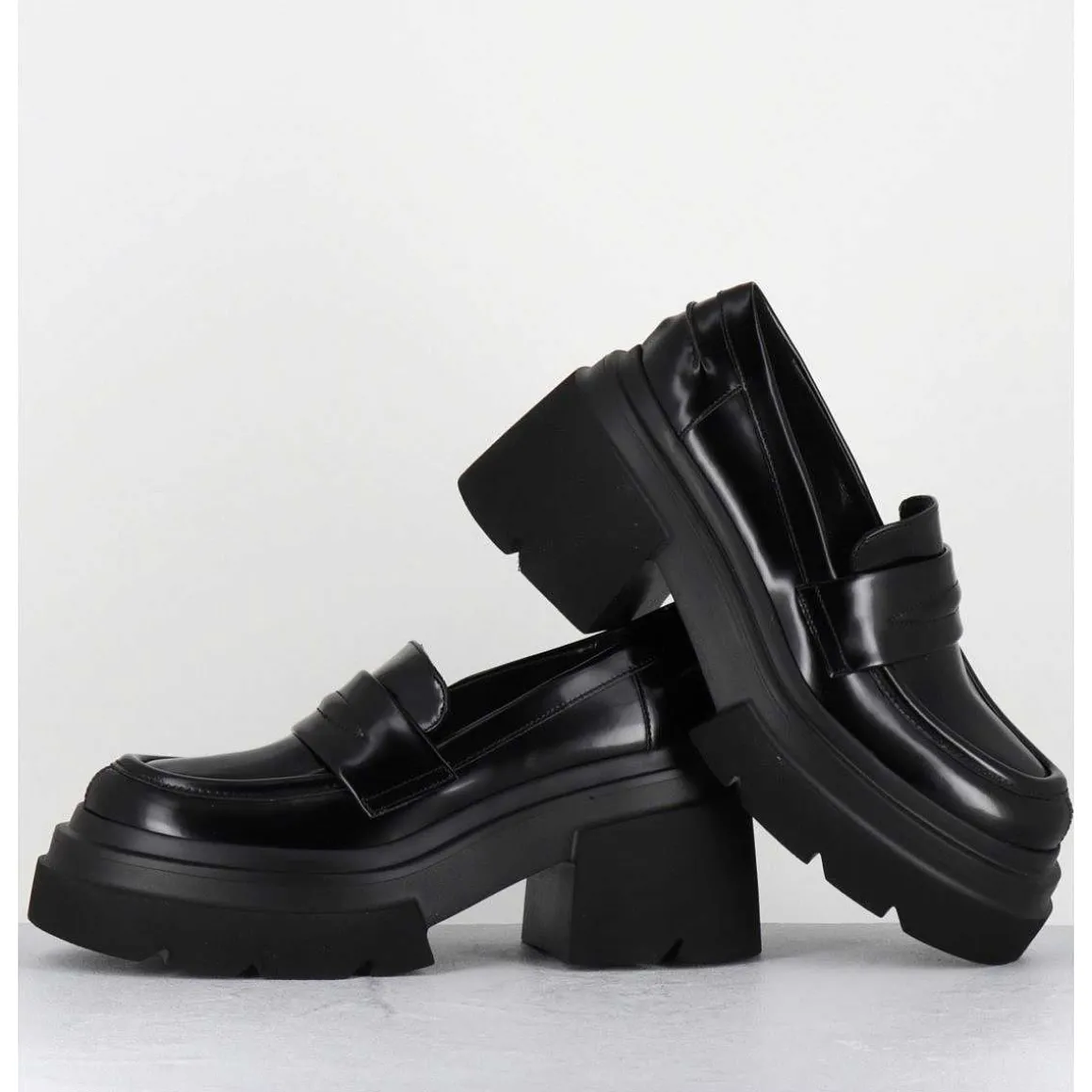 Mocassins Chunky Glace Noir - E3728-T Belt Nero