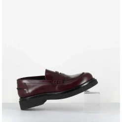 Mocassins En Cuir Glace Bordeaux Semelle Legere - Al100 Abrasivato Bordeau