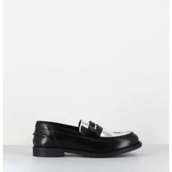 Mocassins En Cuir Glace Noir & Argent - Al103 Nero Argento