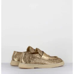Mocassins En Cuir Metallise Dore & Crepe - 10816 Terenz Mekong