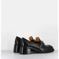 Mocassins En Cuir Noir & Bijoux - W232588 Guanto Nero