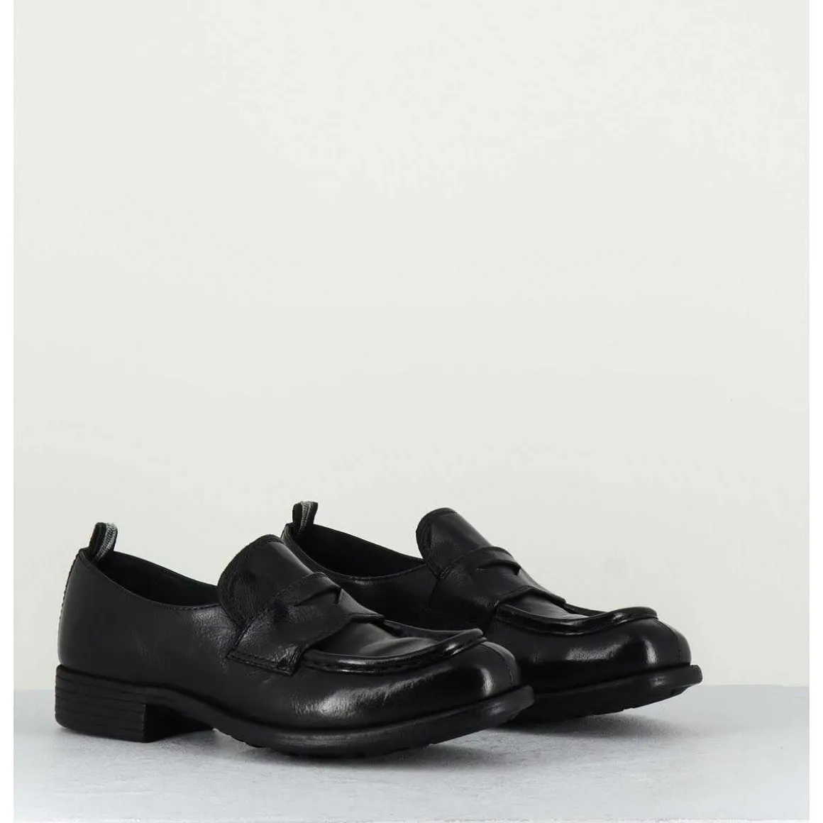 Mocassins En Cuir Noir - Calixte020 Nero