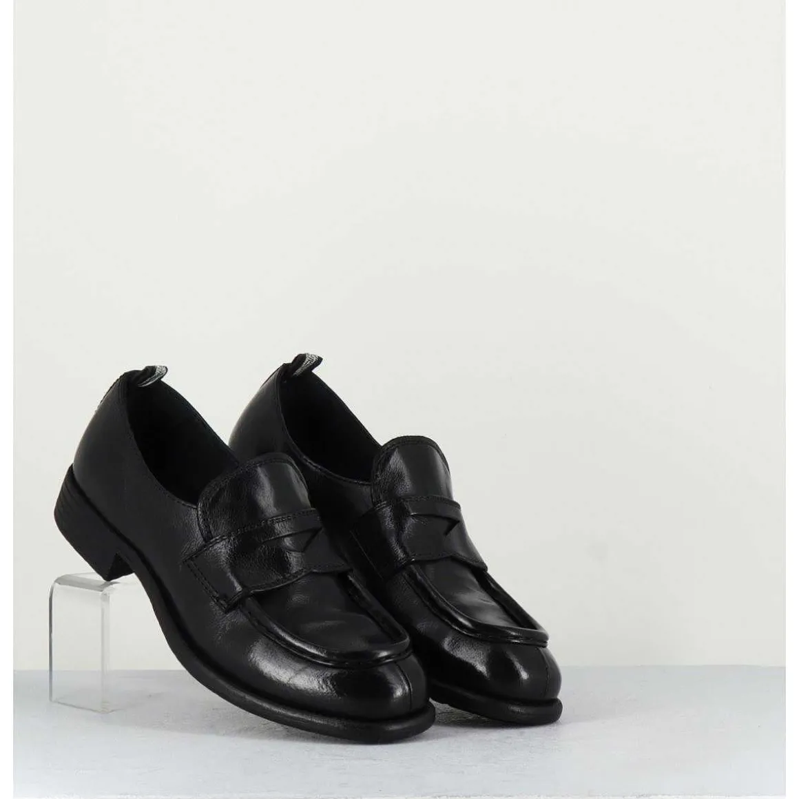 Mocassins En Cuir Noir - Calixte020 Nero