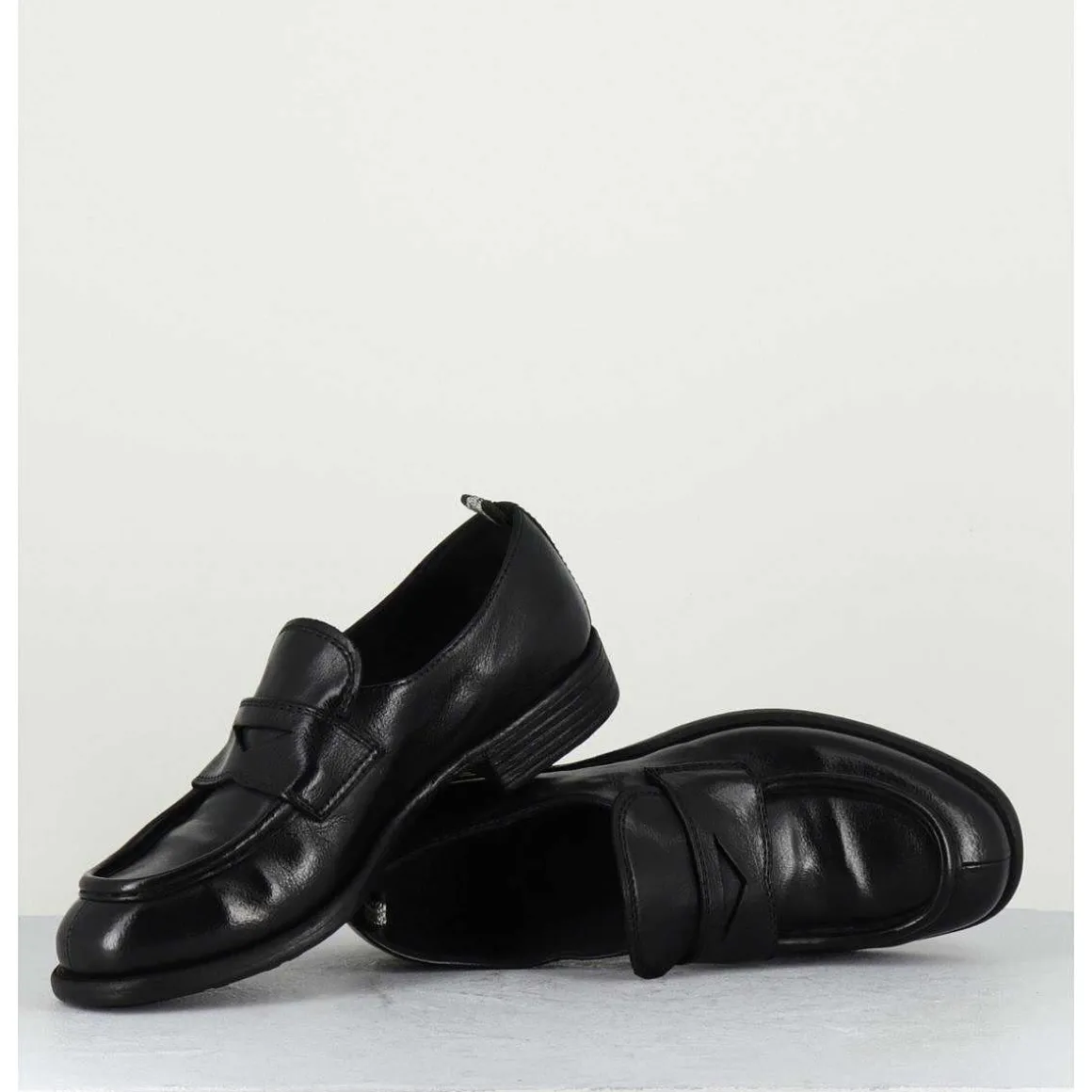 Mocassins En Cuir Noir - Calixte020 Nero