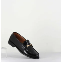 Mocassins En Cuir Noir Tour Eiffel - Tolf Nero