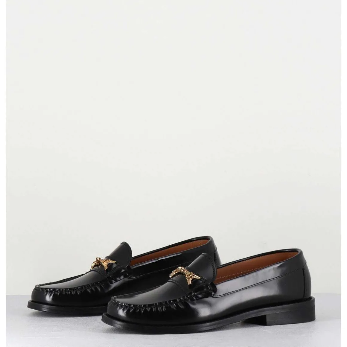 Mocassins En Cuir Noir Tour Eiffel - Tolf Nero