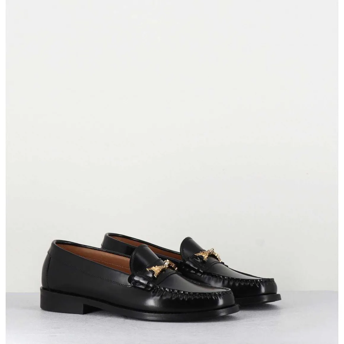 Mocassins En Cuir Noir Tour Eiffel - Tolf Nero