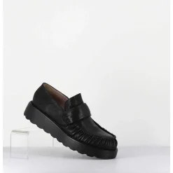 Mocassins En Cuir Souple Noir Semelle Legere - X23 Maestrale Nero