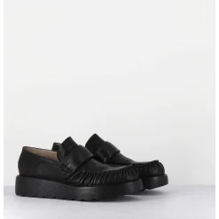 Mocassins En Cuir Souple Noir Semelle Legere - X23 Maestrale Nero
